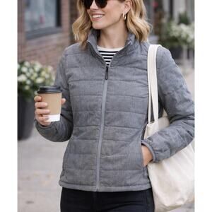 Gap Womens Primaloft Puffer Jacket Gray Size Small Lightweight Outdoor Hiking